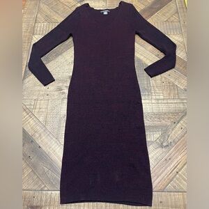 Suzy Shier Deep Burgundy Long Sleeve Dress